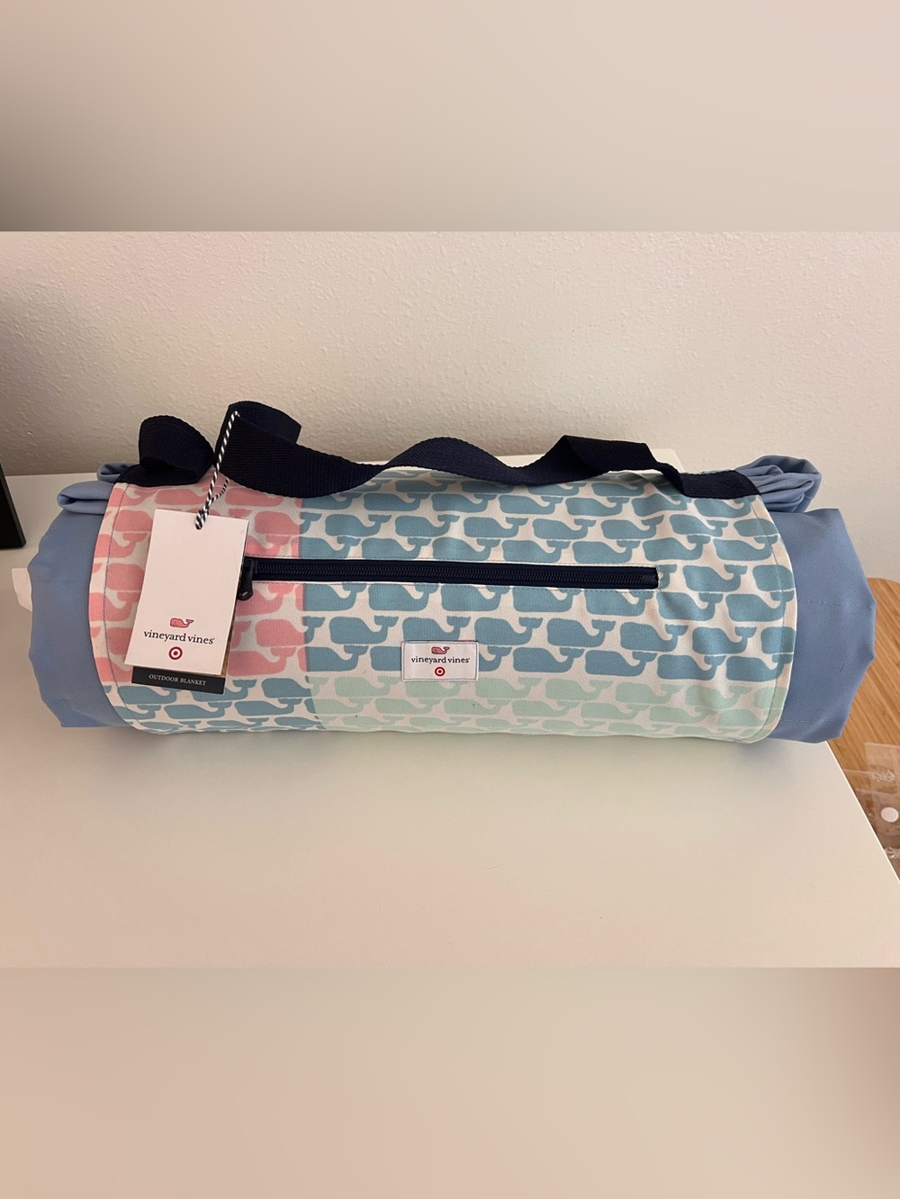 Vineyard Vines for Target Blue & Pink Whale Reversible Outdoor Blanket